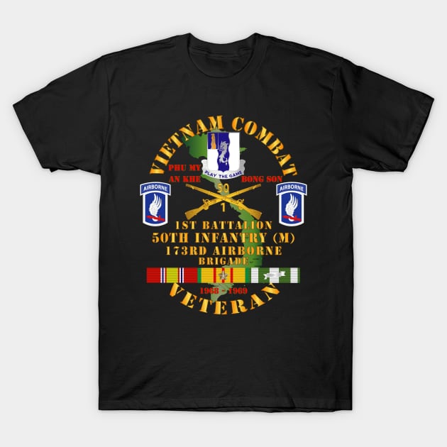 Vietnam Combat Veteran w 1st Bn - 50th Inf - 173rd Airborne Bde 1968-69 w VN SVC T-Shirt by twix123844